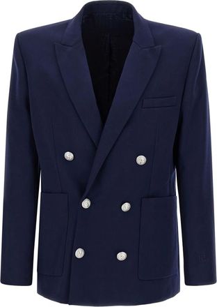 Balmain Blazers, male, Blue, XL, Double-breasted Blazer