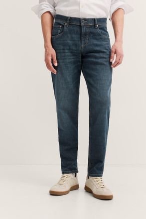 Bugatti 5-Pocket-Jeans BUGATTI Tapered Fit, Herren, Gr. 32, L&auml;nge 34, blau (383, marine), 91% Baumwolle, 7% Polyester, 2% Elasthan, Jeans 5-Pocket-Jeans, aus 