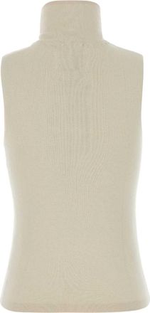 Extreme Cashmere Womens Sand Knit N&acirc;&deg;502 Vest Bone Exterior: Cotton Cashmere Maglieria Sweater