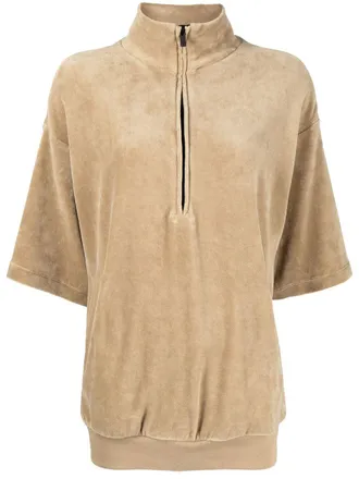Fear of God velour mock-neck half-sleeve top - Green