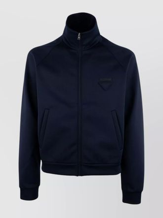 Prada high collar cuffs hem side pockets