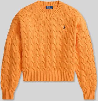 Polo Ralph Lauren Regular Fit Strickpullover aus reiner Baumwolle in Orange, Gr&ouml;&szlig;e XL
