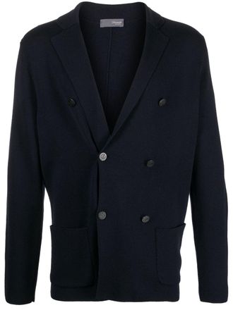 Drumohr double-breasted merino wool cardigan - Blue