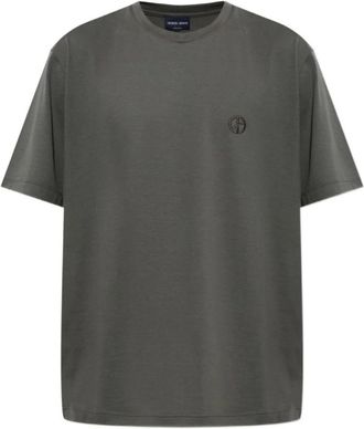 Giorgio Armani Tops, Heren, Grijs, L, Nylon, Giorgio Armani T-shirts en Poloshirts