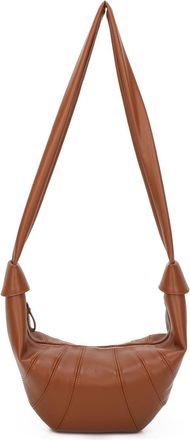 Generic Crossaint Shoulder Bag, Zip Closure, Silver Hardware, Lightweight, Inner Pockets, Synthetic, Casual (Both Colors)