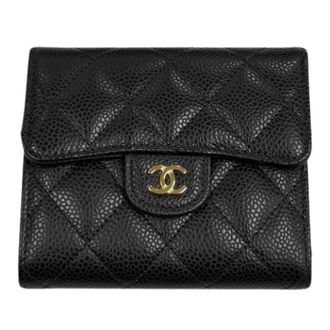 Chanel Pre-owned Portemonnee (tri-fold) - Dames - Pre-owned - Zwart - Maat: ONE Size