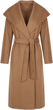 Max Mara Cappotto Elegia - Dames - Jas met riem - Bruin - S - Leer - Jassen