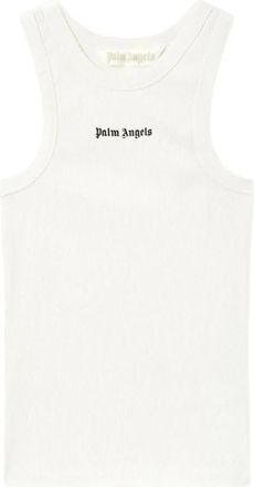 Palm Angels Camiseta sin mangas ajustada con logo cl&aacute;sico - Tops - Mujer - Blanco - M