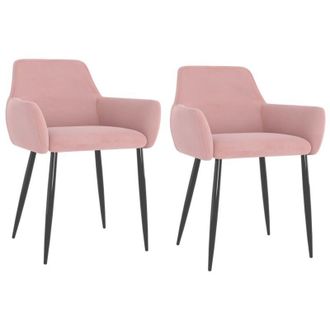 vidaXL Sillas De Comedor 2 Unidades Terciopelo Rosa Vidaxl