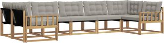 vidaXL Conjunto De Sof&aacute;s De Exterior 7 Uds. Blanco Y Gris Claro Vidaxl