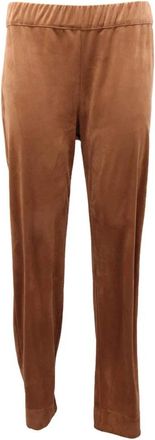 D.exterior Eco-Suede Broek Model 52505 - Dames - Straight fit broeken - Bruin - L - Polyester - Broeken