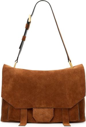 AllSaints Ursa Suede Satchel in Cognac Brown at Nordstrom