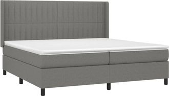 vidaXL Vidaxl - Cama Box Spring Colch&oacute;n Y Luces Led Tela Gris Claro 200x200 Cm