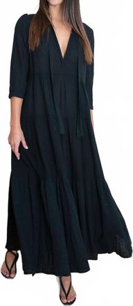 Honorine Long Giselle Dress In Black