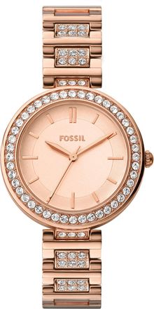 Fossil Womens Karli 32mm Three-Hand, Rose Gold-Tone Alloy Watch