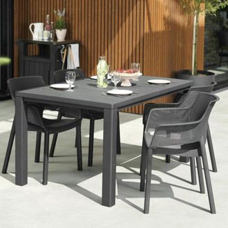 Keter Tavolo rettangolare dogato in resina Keter 147x90xH74 cm - Black