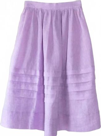 Claramonte Womens Manon Linen Skirt In Purple