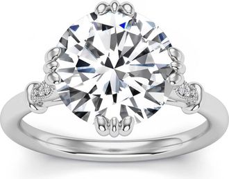 Pompeii3 Certified 6.10Ct Round Diamond Platinum Engagement Ring Lab Grown Size: 7