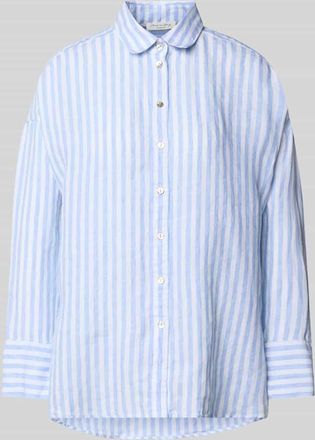 Christian Berg Relaxed Fit Leinenbluse im Allover-Look in Hellblau, Gr&ouml;&szlig;e 34