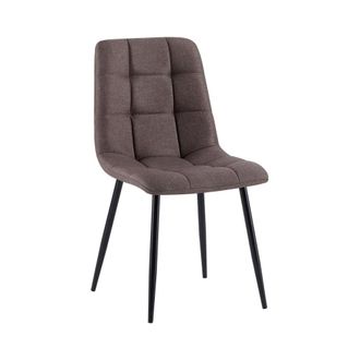 Clp Silla de comedor con reposapi&eacute;s en tela marr&oacute;n