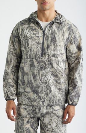 Zella Court Popover Jacket in Grey Granite Abstract at Nordstrom, Size Xx-Large