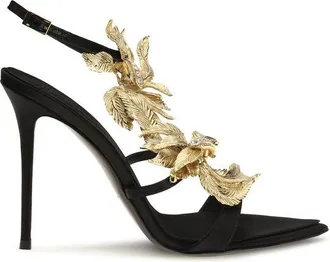 Giuseppe Zanotti Black Viscose Stiletto Heel Womens Sandals
