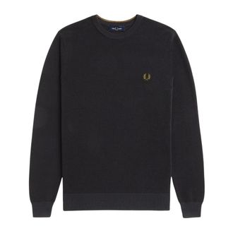 Fred Perry Gebreide trui met ronde hals - Heren - Truien - Zwart - Maat: S
