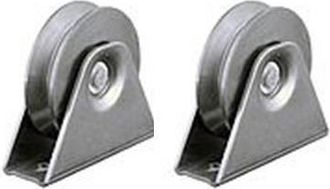 OEM Rueda Con Ranura En V - Soporte Fijo - 80 Mm - Acero Galvanizado - Lote De 2