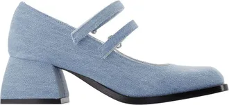 Nodaleto Womens Bulla Bacara Pumps - Nodaleto Blue Leather Canvas Shoes