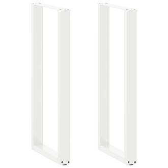 Berkfield Home Coffee Table Legs U-Shaped 2 pcs White 40x(110-111) cm Steel