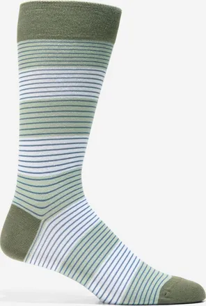 Cole Haan Mens Multi Stripe Dress Crew Socks - Green