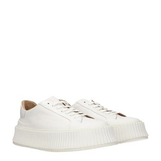 Jil Sander Leather Platform Sneaker - White