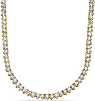 Diamond2Deal 14K Gold 5CT Lab Grown Diamond Straight Line Tennis Necklace 18 5 Ct