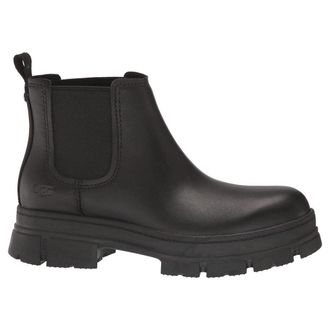 UGG Ashton Leather Womens Ankle Boots - Black - Size:UK 7