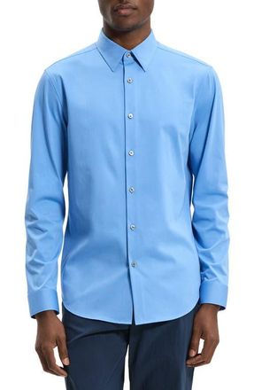 Theory Sylvain ND Structure Knit Button-Up Shirt in Crisp Blue - 2Qk at Nordstrom, Size Xx-Large