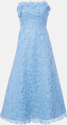 Costarellos Anessa embroidered organza cocktail dress
