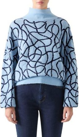 L.k. Bennett Willa Fluffy Mock Neck Sweater in Blue at Nordstrom Rack, Size Small
