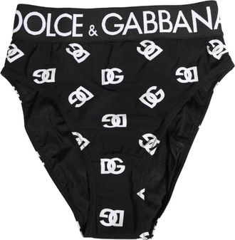Dolce & Gabbana Midi Slip - Dames - Onderbroek - Zwart - S - Katoen - Ondergoed