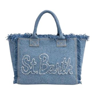 MC2 Saint Barth Tote Bags, female, Blue, Size: ONE SIZE Vanity Patch Shoulder Bag