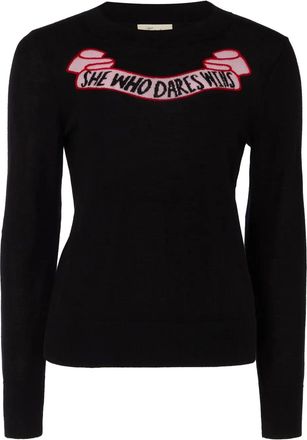 Temperley London Maglione She Who Dares Win - Nero