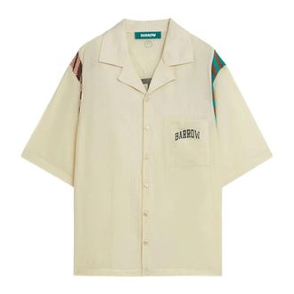 Barrow Viscose Shirt - Heren - Korte mouwen Overhemden - Beige - S - Overhemden