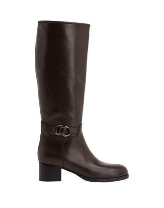 8 by YOOX LEATHER EMBELLISHED SQUARE-TOE HIGH BOOT