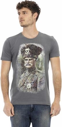 Trussardi Tops, Heren, Grijs, M, Casual T-shirt met korte mouwen en ronde hals