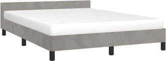 vidaXL Bed Frame without Mattress Light Grey 135x190cm Double Velvet vidaXL