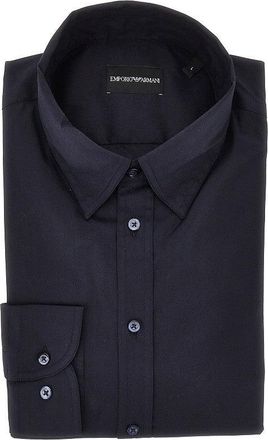 Emporio Armani Cotton-blend technical poplin shirt Man XXL