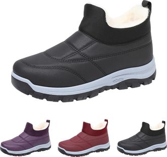 Generic Slip On Snow Boots for Women Winter Fleece Thickened Boots Ladies Casual Warm Fur Lined Ankle Booties Waterproof Non Slip Insulated Comfortable Walkin