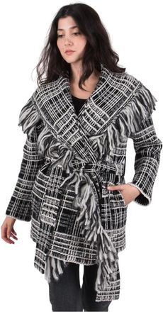 Dorothee Schumacher Geruite Comfort Cardigan - Dames - Jas met riem - Grijs - XS - Jassen