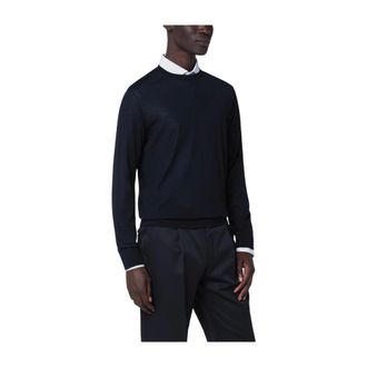 Ermenegildo Zegna Round-neck Knitwear, male, Blue, M, Round-neck Knitwear