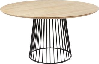 Maisons du monde Mesa de comedor redonda de mango y acero para 4/6 personas D.140