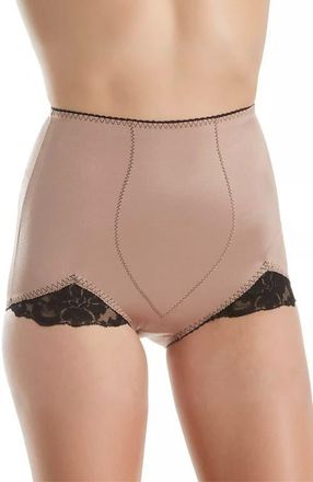 Rago Light Shaping Panty with comfort V-Leg lace design in Mocha at Nordstrom, Size X-Large